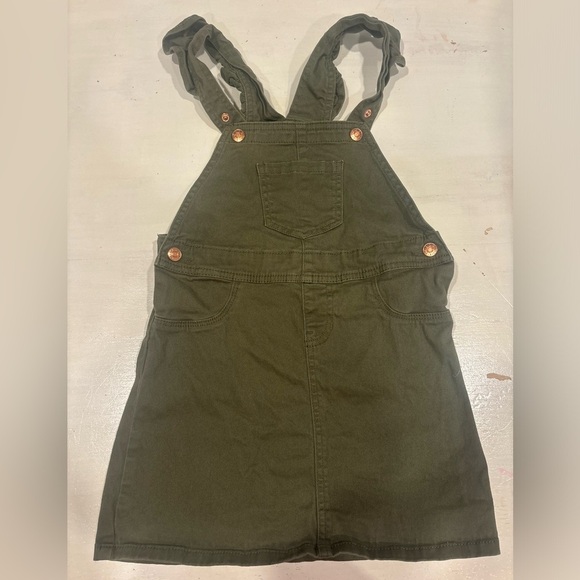 BCBG Girls Olive Green Overall Dress - Picture 1 of 3